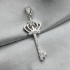 #D171 - Dije Llave Con Corona De Plata Y Piedra Zirconia - F3.1