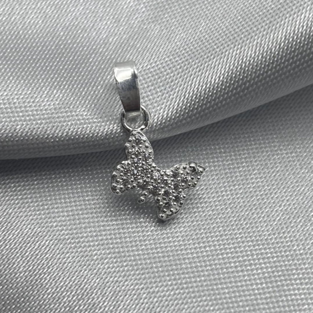 #D291 - Dije Mariposa Con Piedra De Zirconia Plata - F1.0