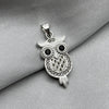 #D398 - Dije Búho Con Piedra Zirconia Plata - ZC4.0