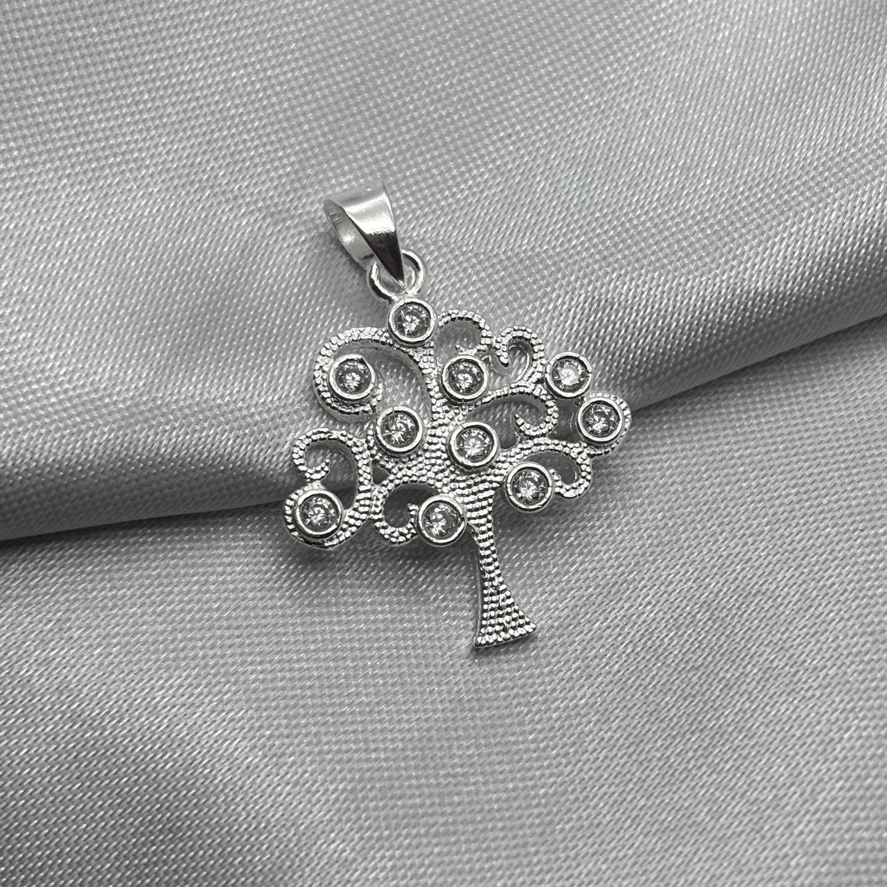 #D405 - Dije Árbol De La Vida Con Piedra Zirconia Plata - ZC2.5