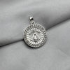 #D363 - Dije Virgen Zapopan Circular Piedra Zirconia Plata - F2.9