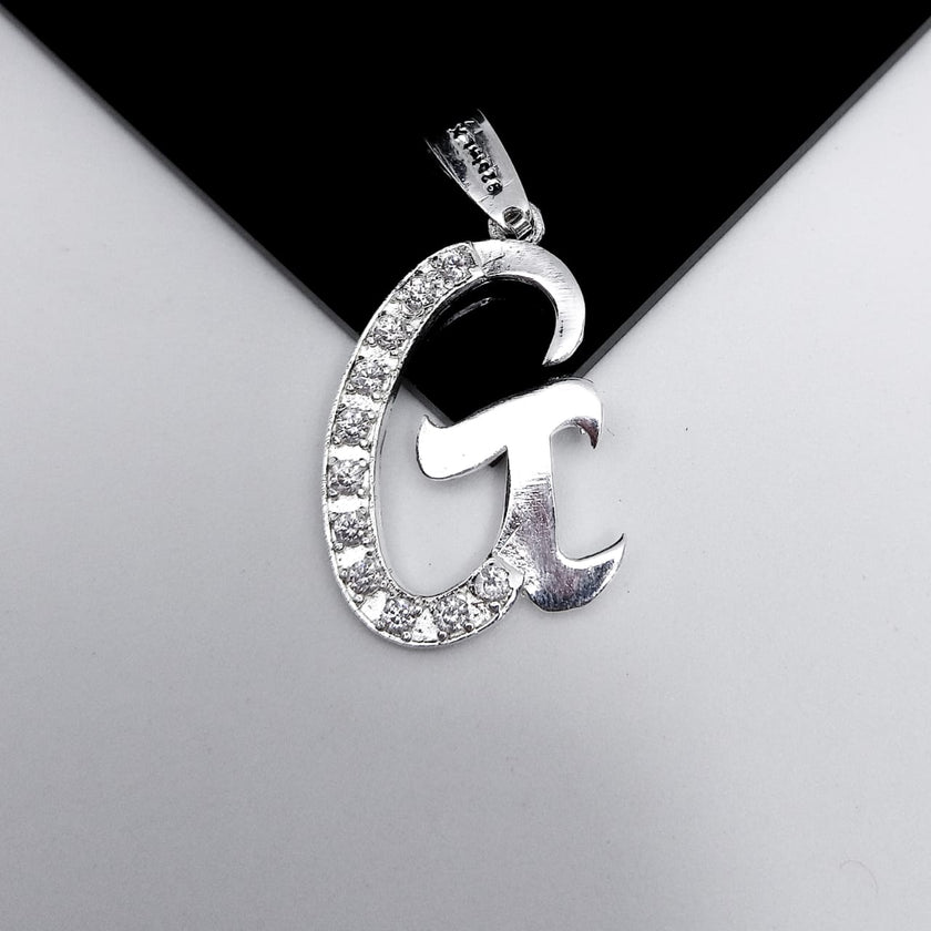 #D106 - Dije De Letra Grande Piedra Zirconia Plata - F2.2