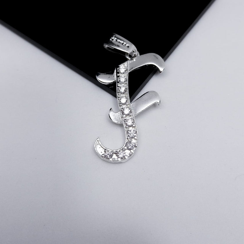 #D106 - Dije De Letra Grande Piedra Zirconia Plata - F2.2