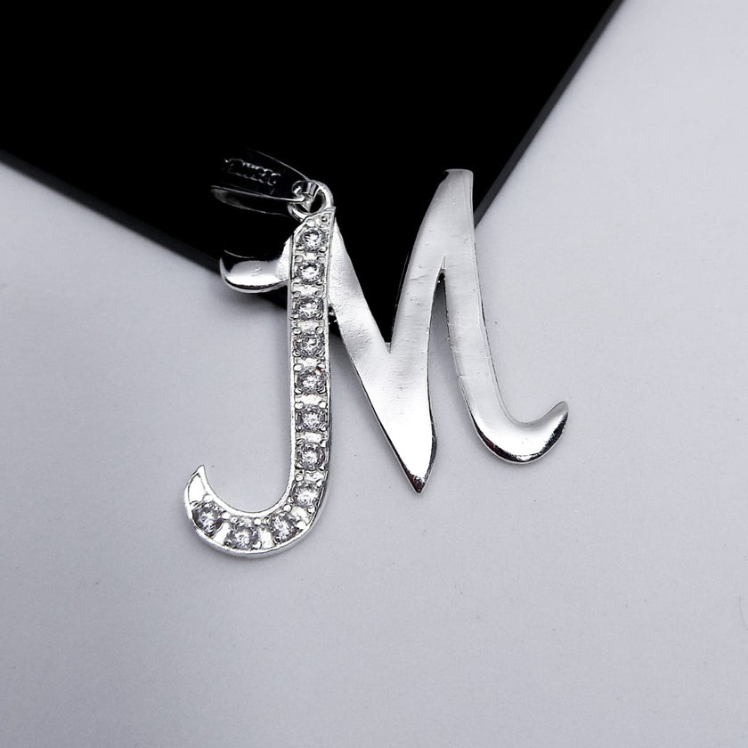 #D106 - Dije De Letra Grande Piedra Zirconia Plata - F2.2