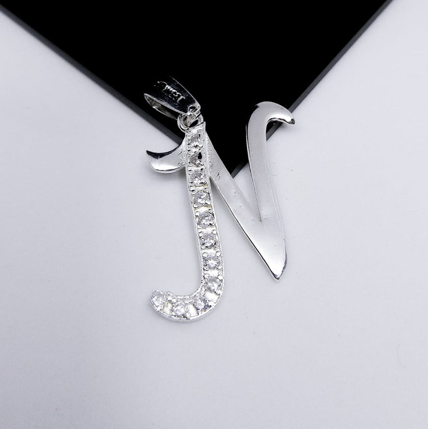#D106 - Dije De Letra Grande Piedra Zirconia Plata - F2.2