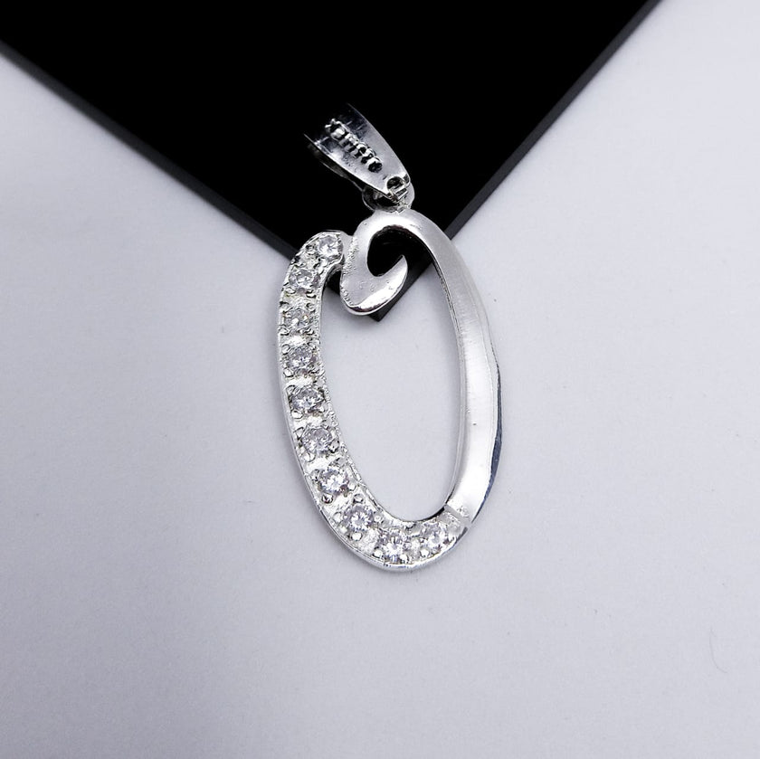 #D106 - Dije De Letra Grande Piedra Zirconia Plata - F2.2