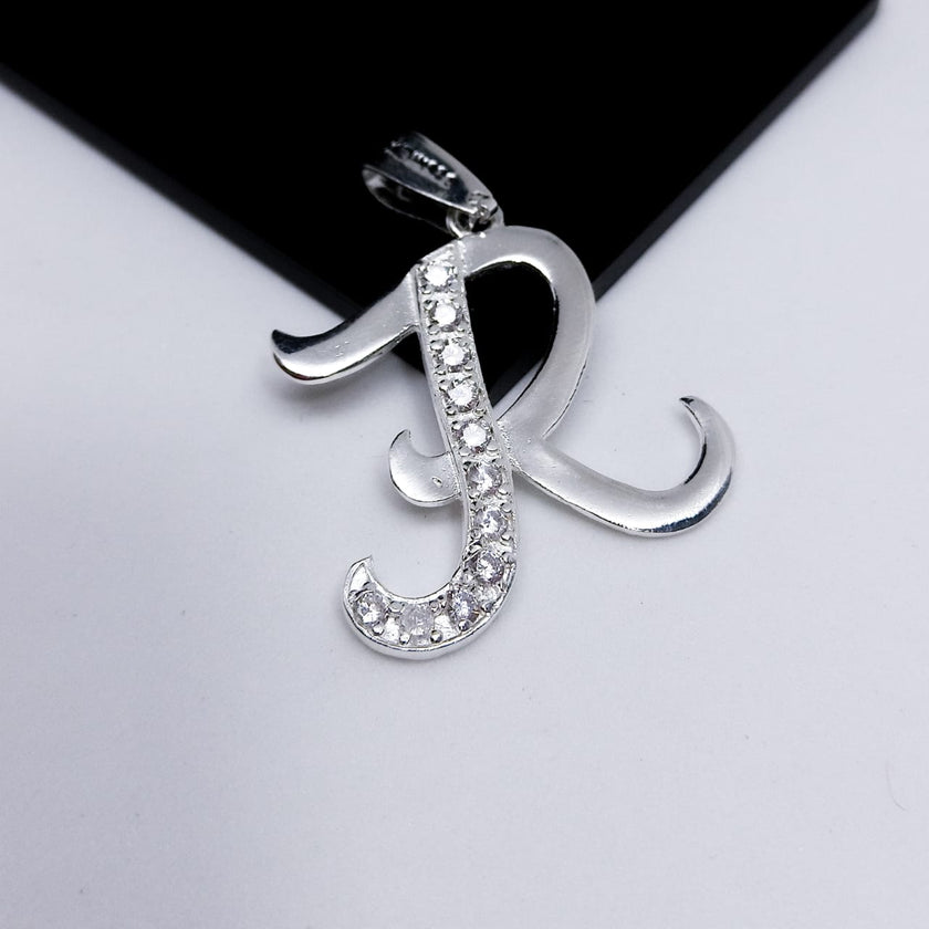 #D106 - Dije De Letra Grande Piedra Zirconia Plata - F2.2