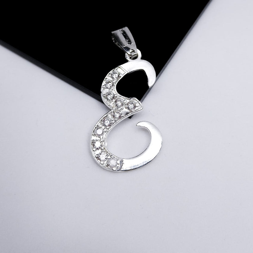 #D106 - Dije De Letra Grande Piedra Zirconia Plata - F2.2