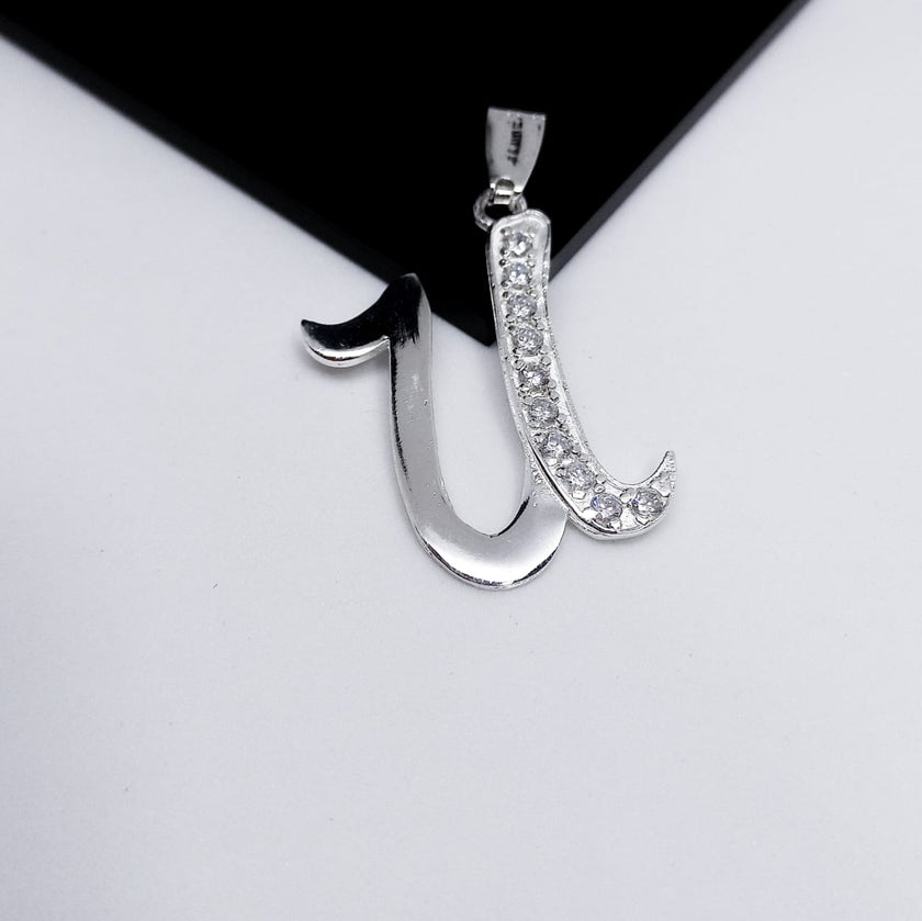 #D106 - Dije De Letra Grande Piedra Zirconia Plata - F2.2