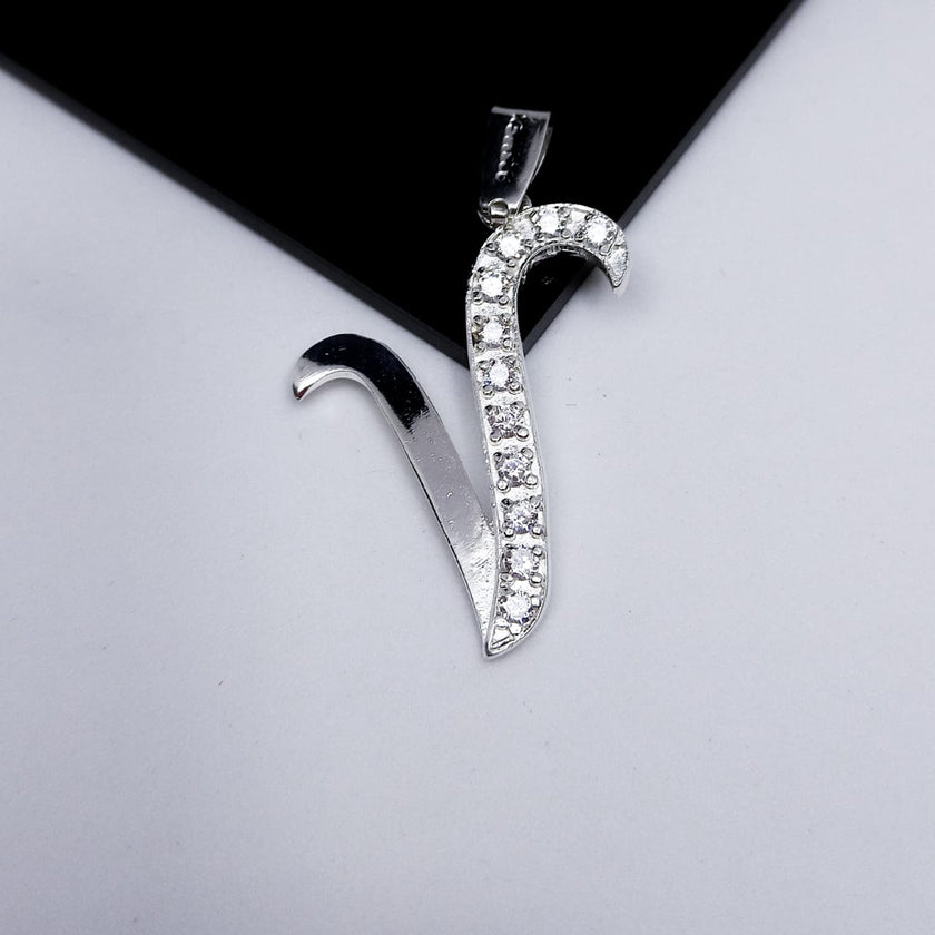 #D106 - Dije De Letra Grande Piedra Zirconia Plata - F2.2