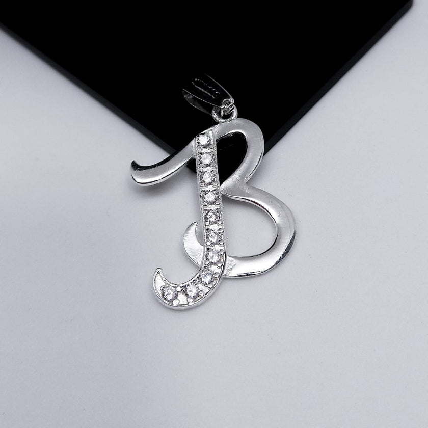 #D106 - Dije De Letra Grande Piedra Zirconia Plata - F2.2