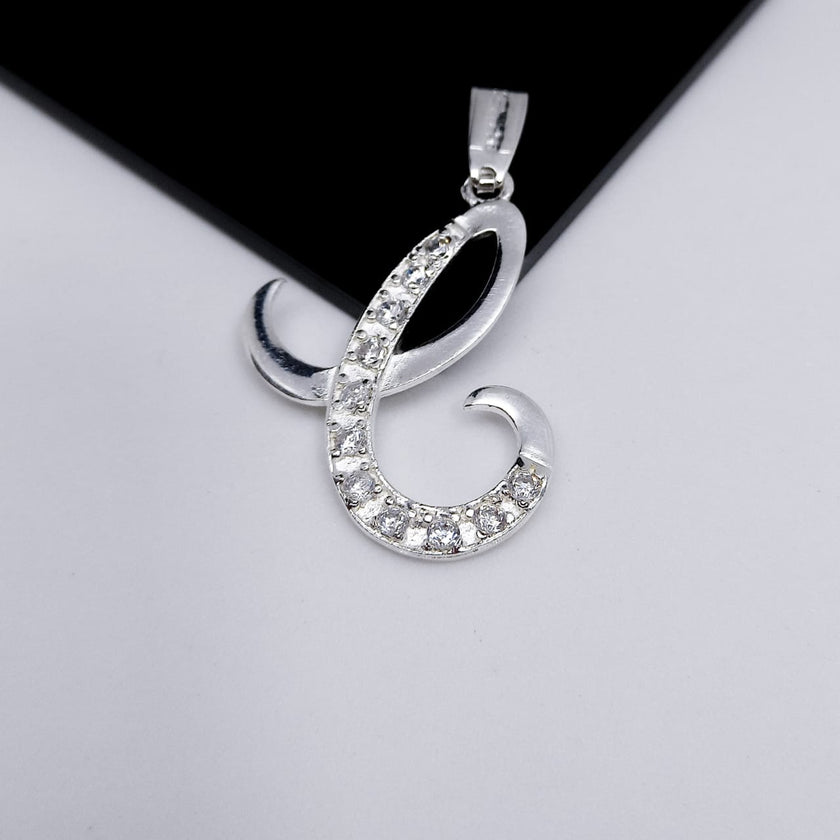 #D106 - Dije De Letra Grande Piedra Zirconia Plata - F2.2