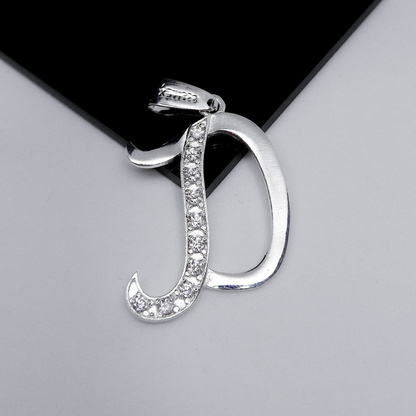 #D106 - Dije De Letra Grande Piedra Zirconia Plata - F2.2
