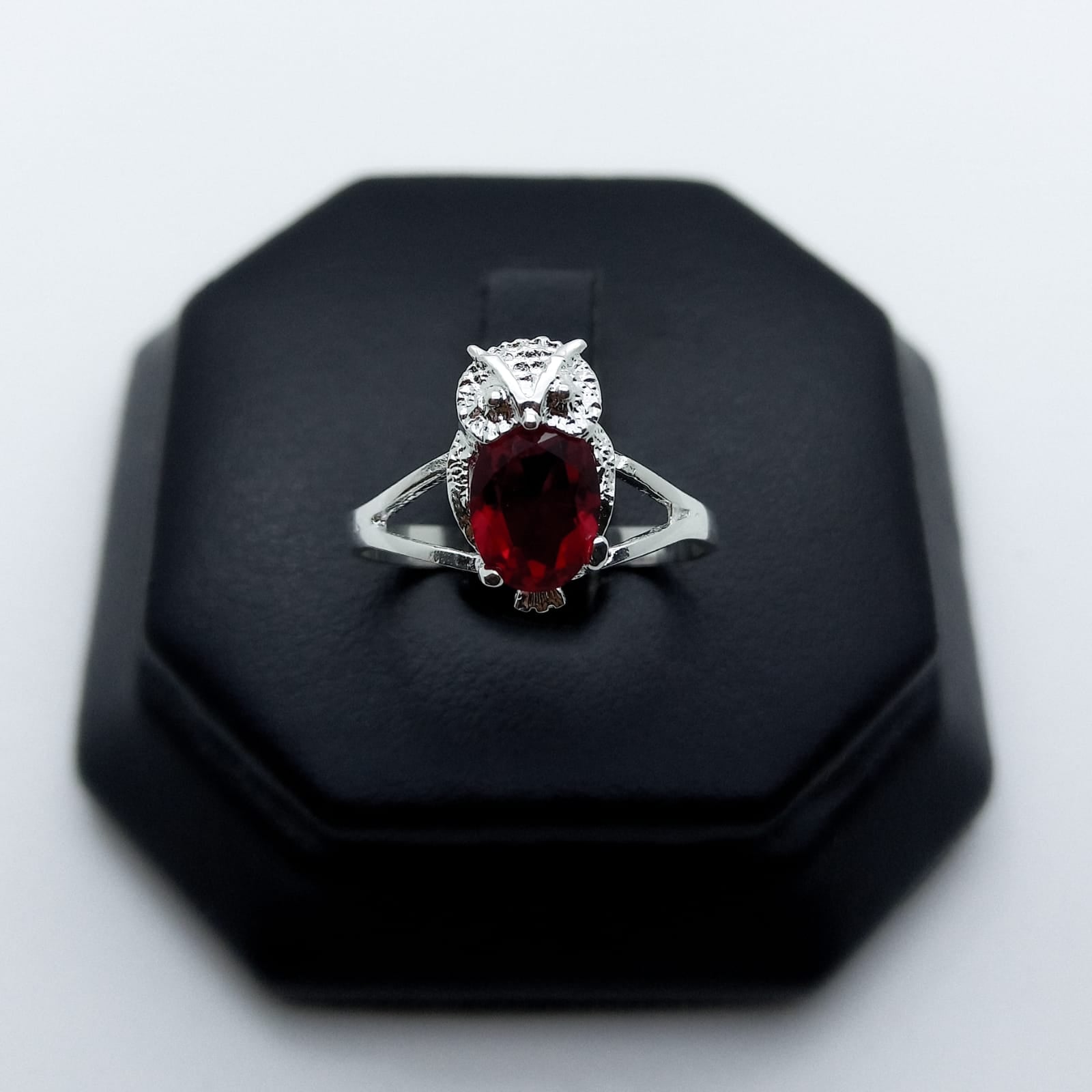 #AD336 - Anillo De Búho Con Piedra - ZC1.8