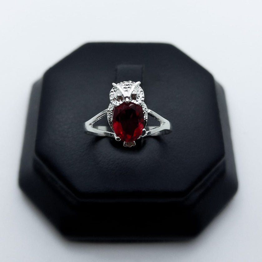 #AD336 - Anillo De Búho Con Piedra - ZC1.8