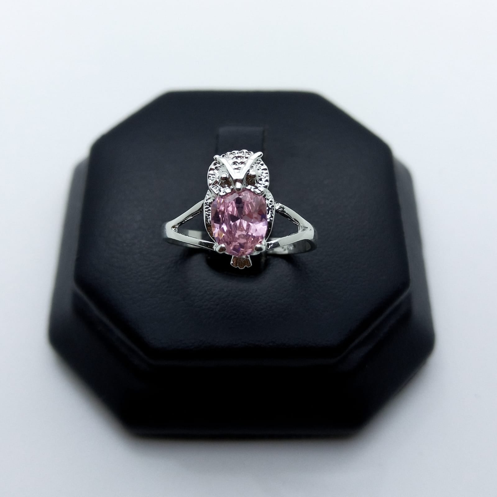 #AD336 - Anillo De Búho Con Piedra - ZC1.8