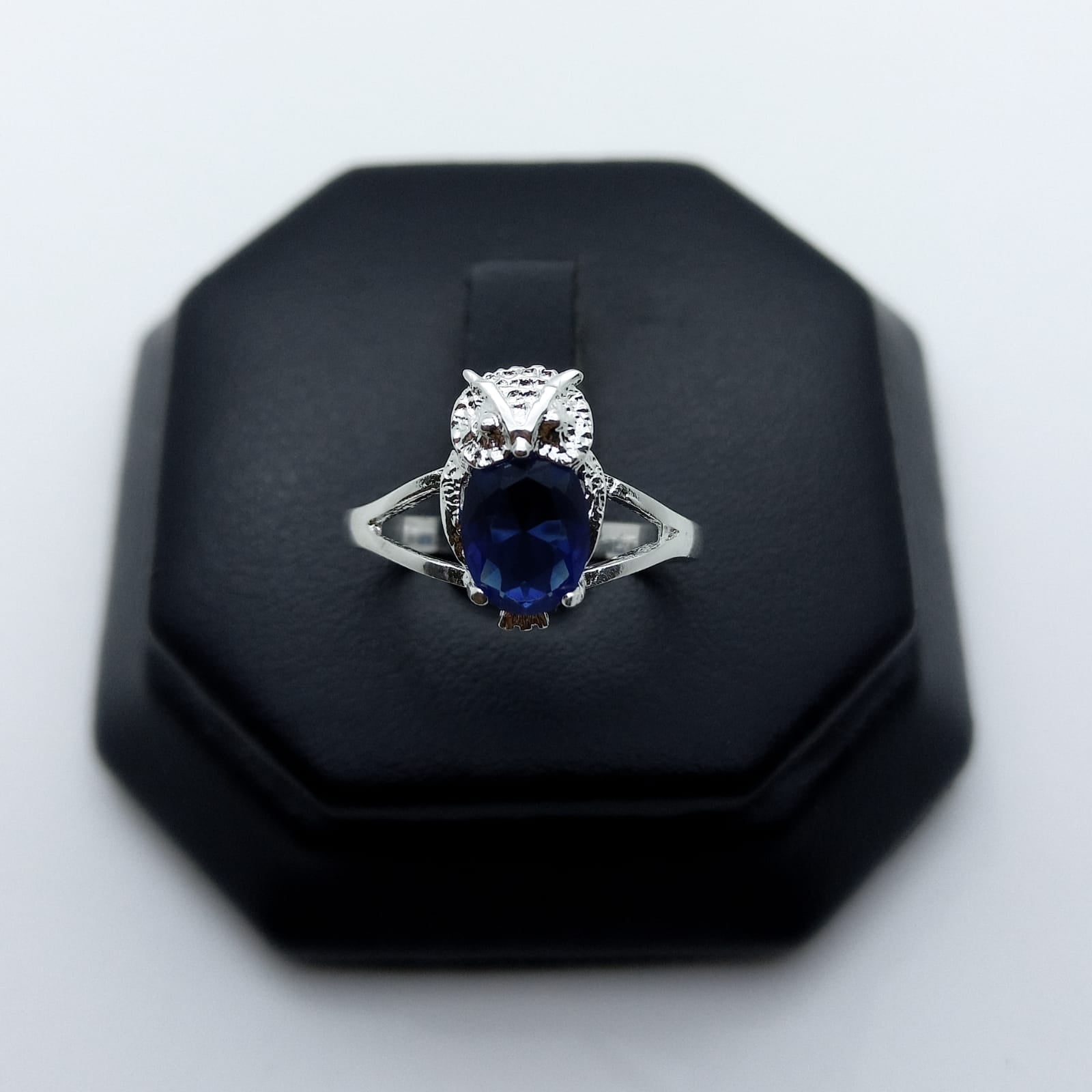 #AD336 - Anillo De Búho Con Piedra - ZC1.8