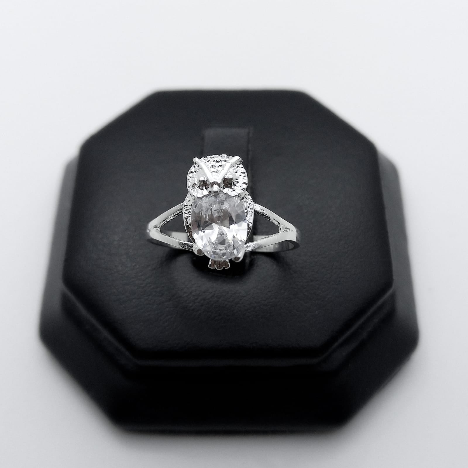 #AD336 - Anillo De Búho Con Piedra - ZC1.8