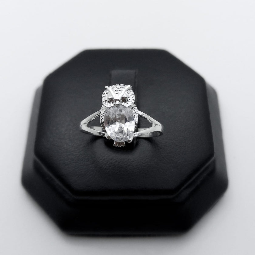 #AD336 - Anillo De Búho Con Piedra - ZC1.8