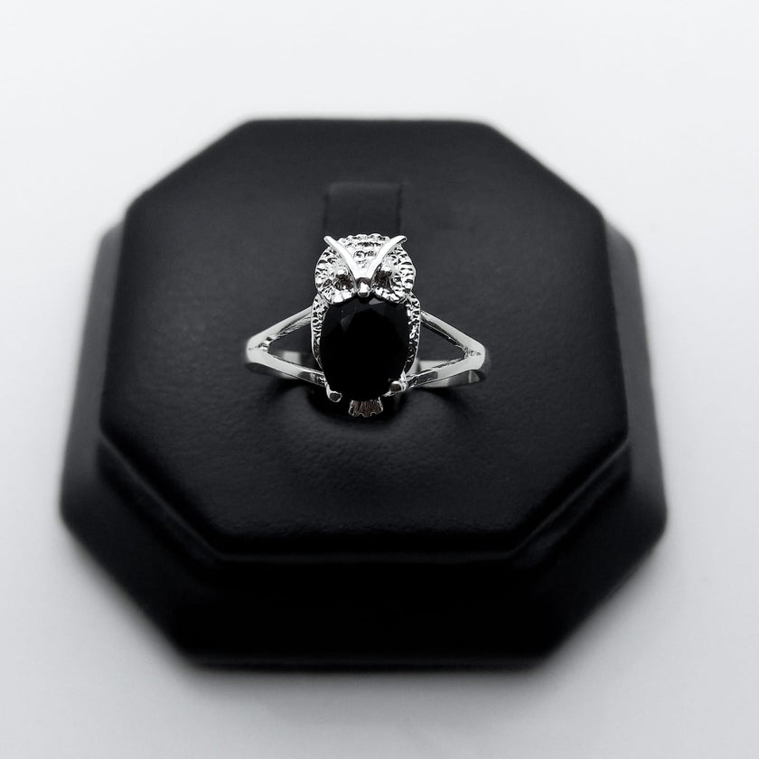#AD336 - Anillo De Búho Con Piedra - ZC1.8
