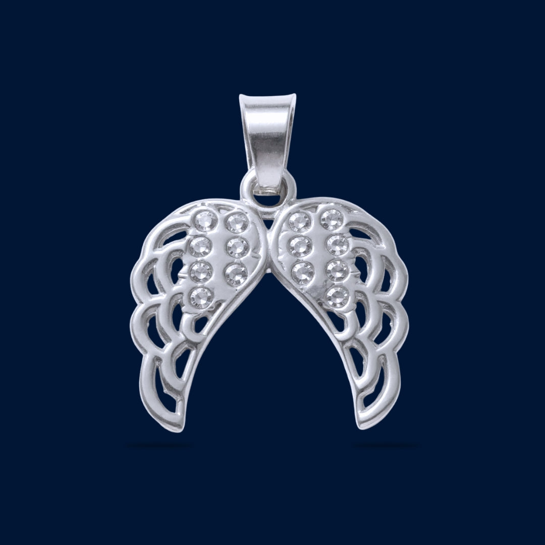 #D290 - Dije Alas Con Zirconia Plata - A09/2.5
