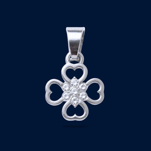 #D259 - Dije Trébol Con Zirconia Plata - B09/1.4