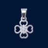#D259 - Dije Trébol Con Zirconia Plata - B09/1.4