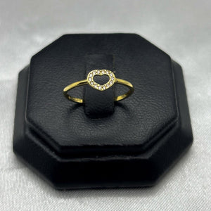 #AD10121 - Anillo Corazón Con Piedra Zirconia Oro 10K - K01/0.9