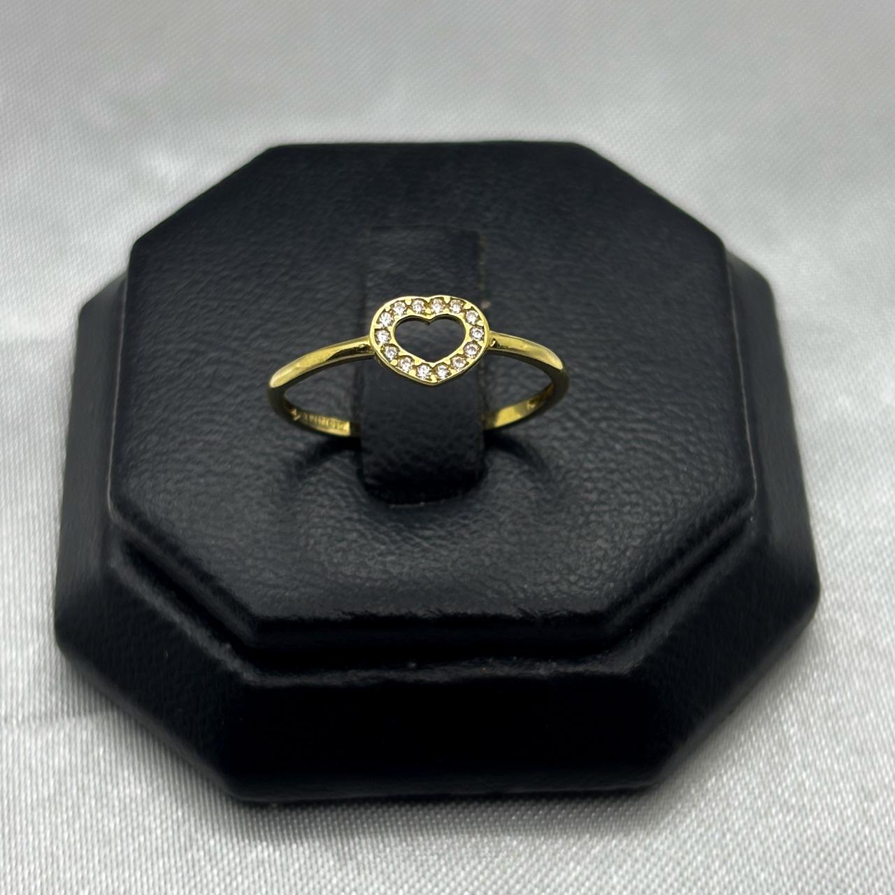 #AD10121 - Anillo Corazón Con Piedra Zirconia Oro 10K - K01/0.9