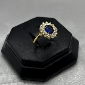 #AD10123 - Anillo Flor Piedra Zirconia Oro 10K - K01/2.4