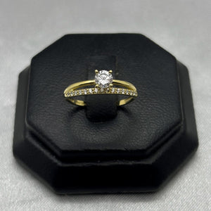 #AD10128 - Anillo Solitario Piedra Zirconia Oro 10K - K01/1.6