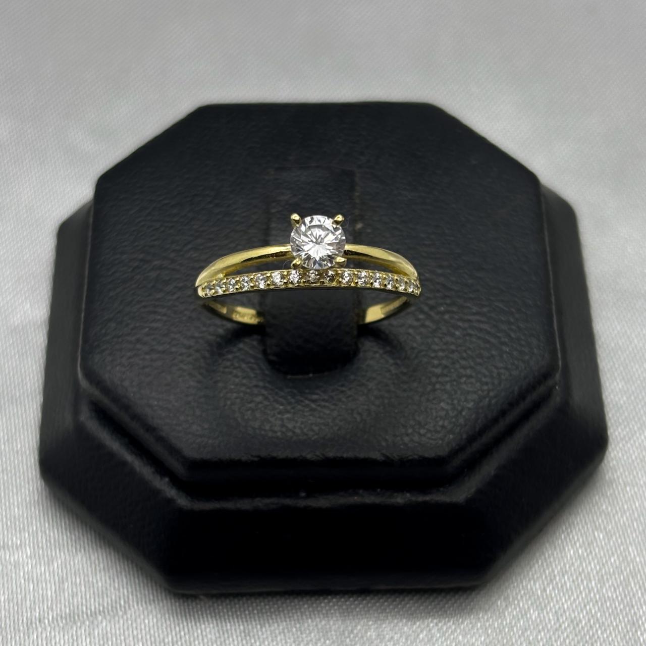 #AD10128 - Anillo Solitario Piedra Zirconia Oro 10K - K01/1.6