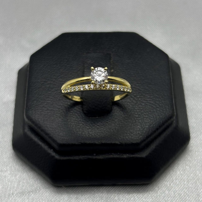 #AD10128 - Anillo Solitario Piedra Zirconia Oro 10K - K01/1.6