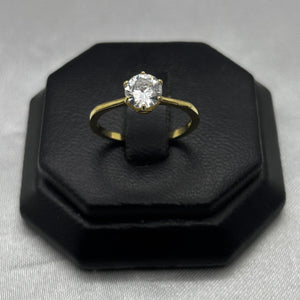 #AD10130 - Anillo Solitario Piedra Zirconia Oro 10K - K01/2.1