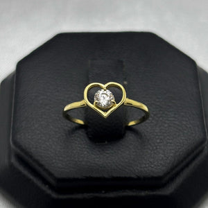 #AD10133 - Anillo Corazón Con Piedra De Zirconia Oro 10K - K01/1.1