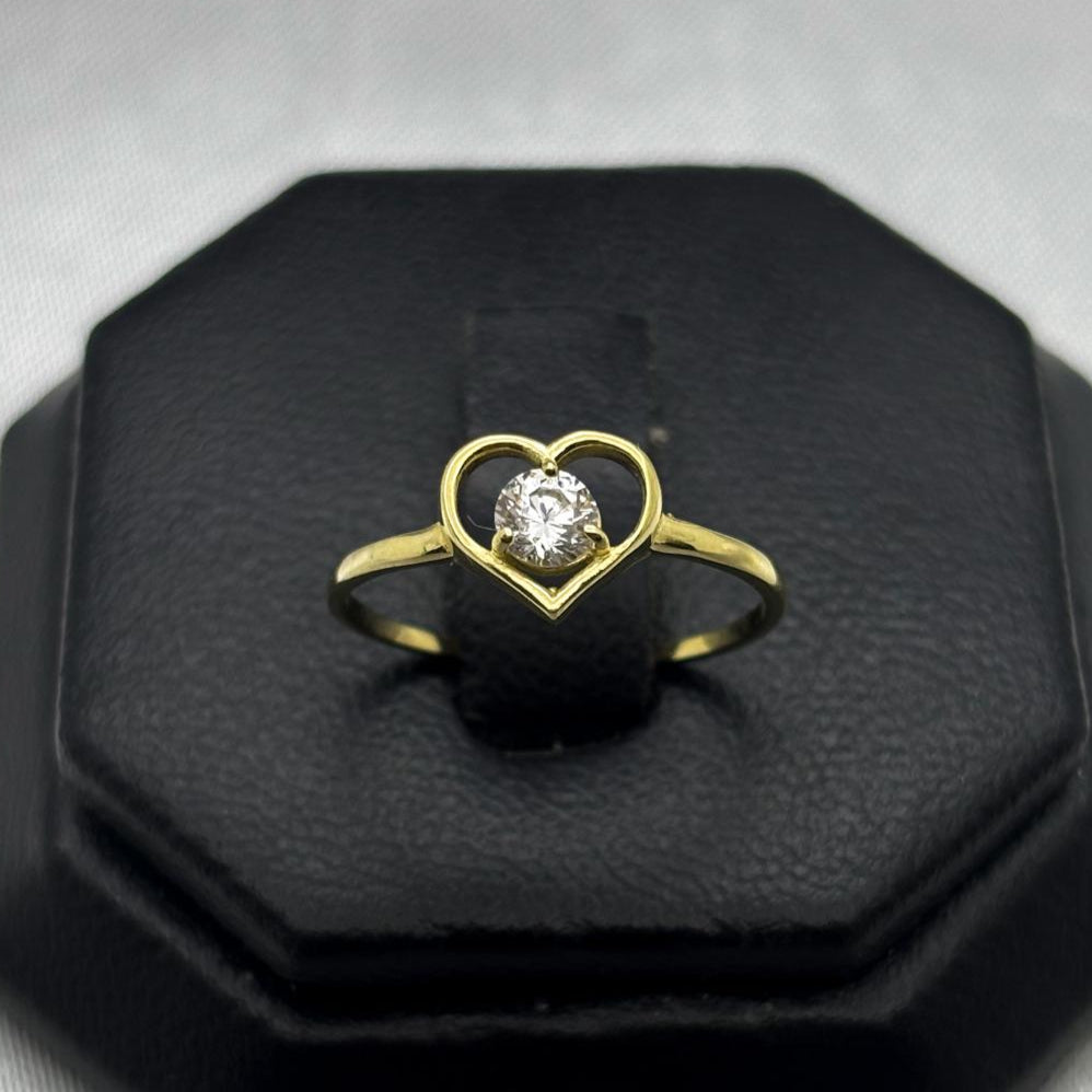 #AD10133 - Anillo Corazón Con Piedra De Zirconia Oro 10K - K01/1.1