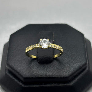 #AD10137 - Anillo Solitario Piedra De Zirconia Oro 10K - K01/1.4