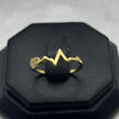 #AD10140 - Anillo Signos Vitales/Latido De Corazón Piedra Zirconia Oro 10K - K01/1.3