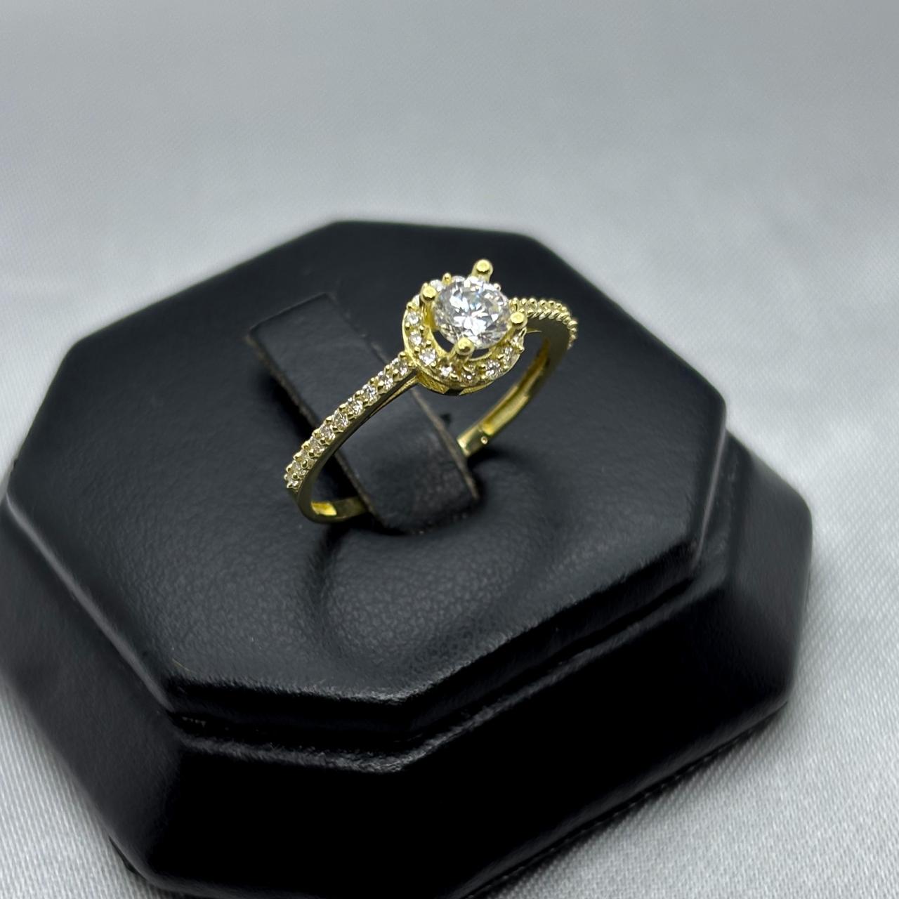 #AD10147 - Anillo Solitario Piedra Zirconia Oro 10K - I04/1.4