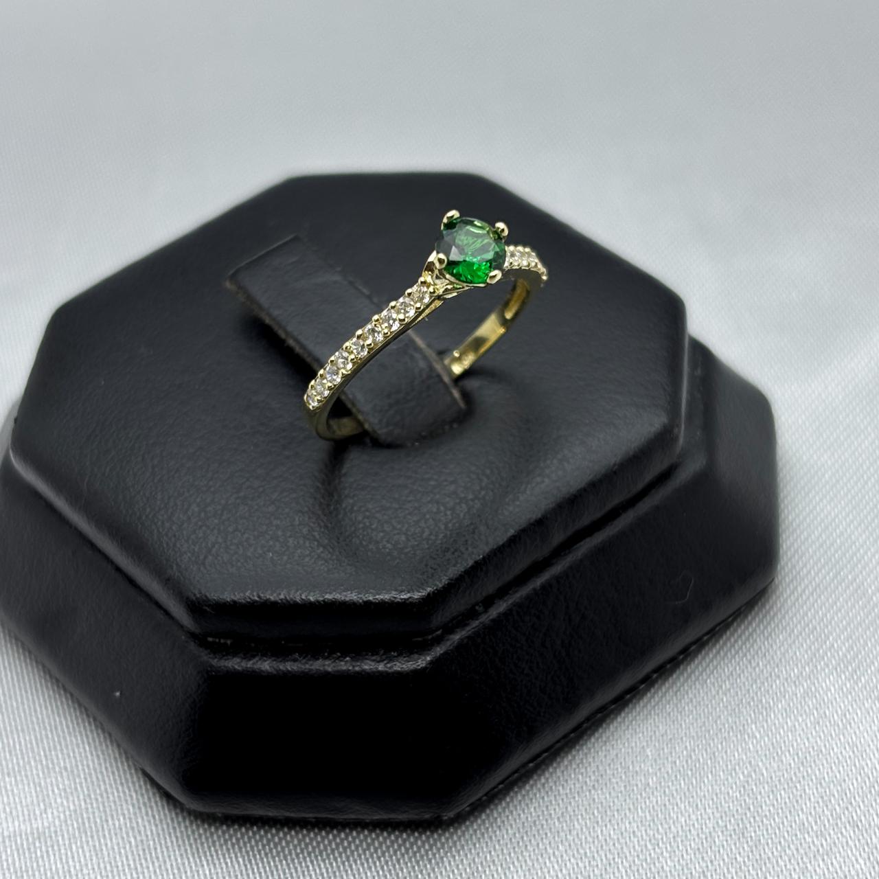 #AD10149 - Anillo Corazón Solitario Piedra Zirconia Oro 10K - I04/1.1