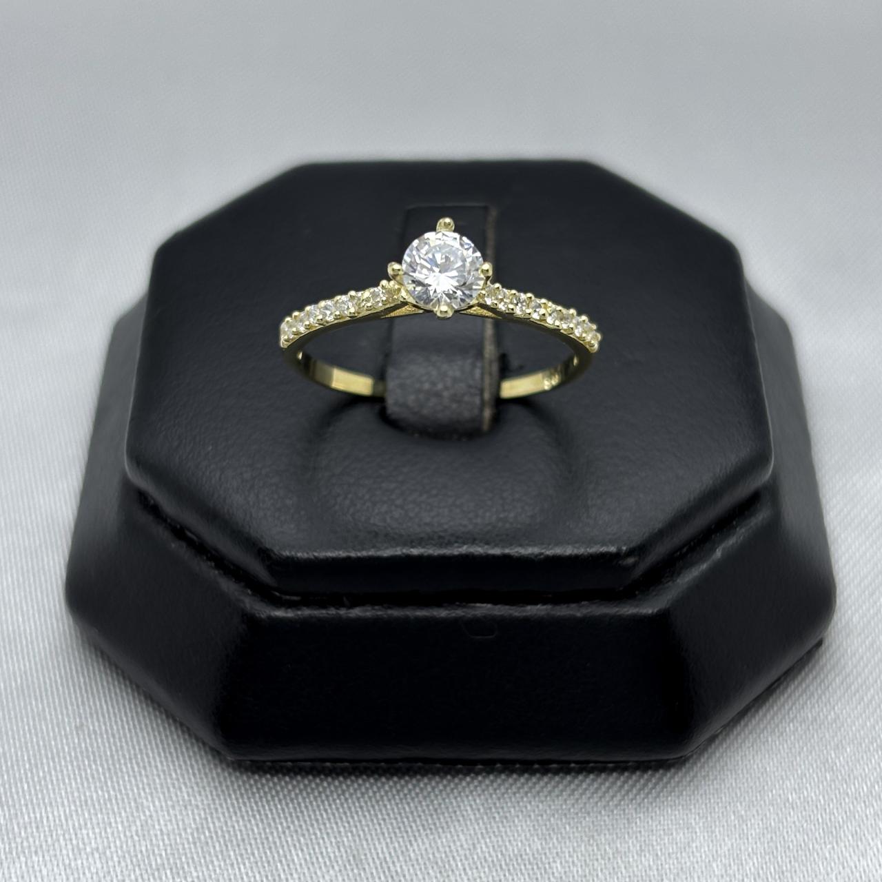 #AD10151 - Anillo Corazón Solitario Piedra Zirconia Oro 10K - I04/1.3