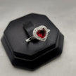 #AD195 - Anillo Corazón Central Piedra Zirconia Plata - B10/1.9