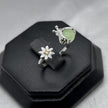 #AD208 - Anillo Luciérnaga Con Flor Piedra Zirconia Plata - PU2.6