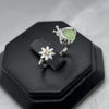 #AD208 - Anillo Luciérnaga Con Flor Piedra Zirconia Plata - PU2.6