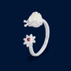 #AD208 - Anillo Luciérnaga Con Flor Piedra Zirconia Plata - PU2.6