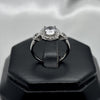 #AD224 - Anillo Solitario Triple Piedra Zirconia Circular Baño Rodio Plata - IP2.8
