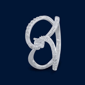#AD234 - Anillo Con Piedra Zirconia Plata - IP3.0