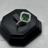 #AD249 - Anillo Rombo Con Piedra Zirconia Plata - F2.4