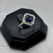 #AD249 - Anillo Rombo Con Piedra Zirconia Plata - F2.4