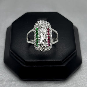#AD262 - Anillo Virgen De Guadalupe Piedra Zirconia Plata - F3.5